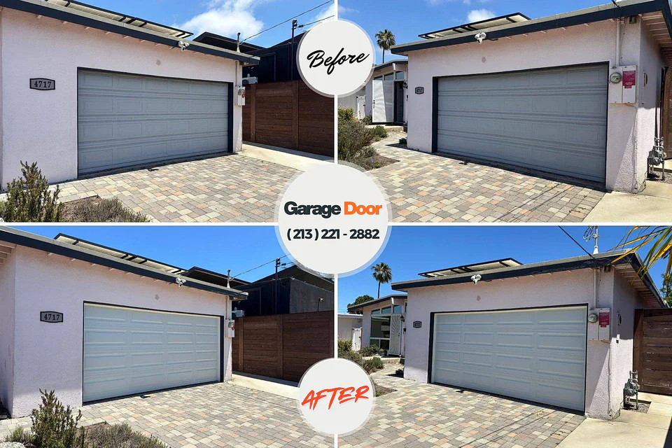 Before and after: garage door repair Lake Shore, MN